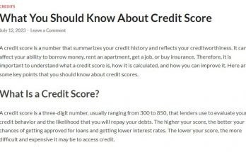 what you should know about credit score